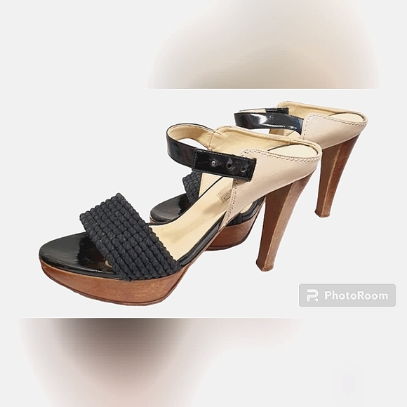 STELLA MCCARTNEY VINTAGE WOODEN LEATHER SANDALS VERY GOOD CONDITION - Picture 4 of 13